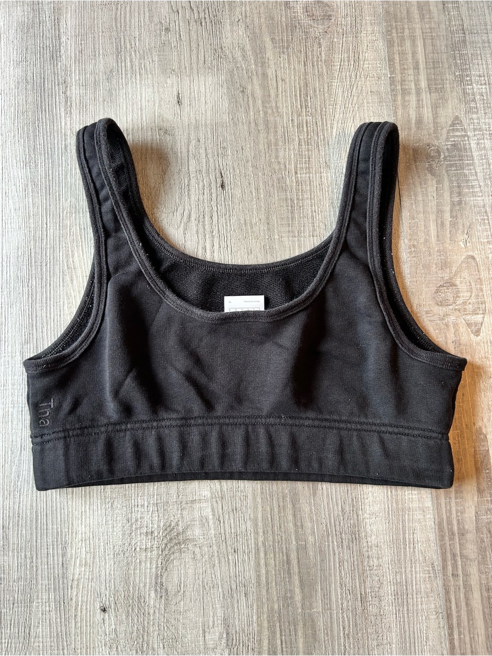 TNA Black Scoop Sports Bra with Wide Straps